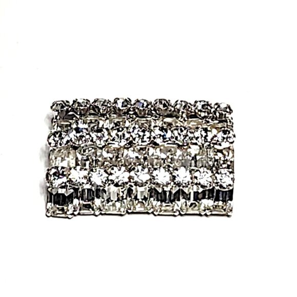 Vintage rhinestone bar brooch - Picture 1 of 9